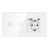 157 touch single circle white two open + AC socket