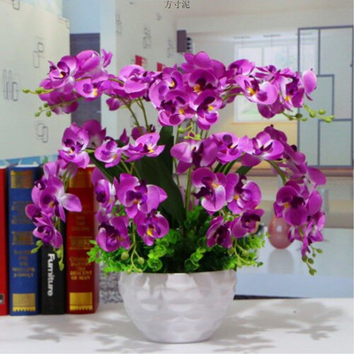 Flower phalaenopsis set fake flowers living room bed ornaments fake flowers decoration plastic flowers dried flowers silk flowers fake flowers