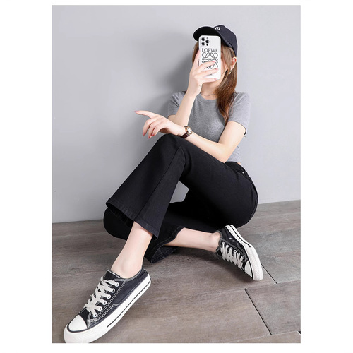 Women's 9-inch Tapered Pants for Spring and Summer, White Slimming High-Waisted Tailored Wide-leg Pants for Petite Women