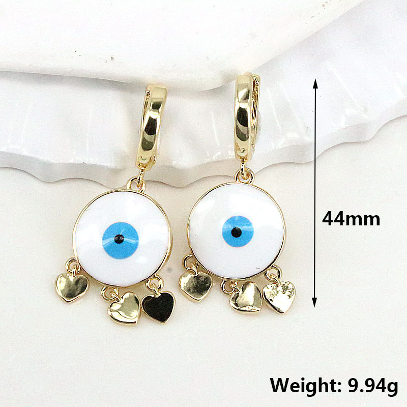 Creative Nouveau Style Géométrique Ronde Yeux Gland Baisse De Pétrole Pendentif Cuivre Boucles D'oreilles display picture 1