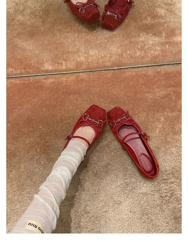 葡萄妈同款 法式少女蝴蝶结内增高百搭猪鼻子玛丽珍单鞋女真皮|undefined