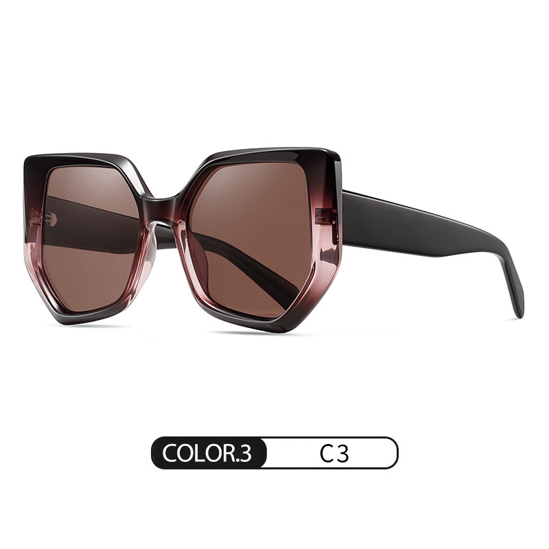 Nuevas gafas de sol polarizadas con personalidad europea y americana S26125 Gafas de sol de hoja de estiramiento facial de moda Gafas de alta gama con montura completa