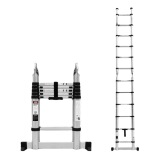 Объединенная телескопическая лестница с двойным использованием утолщенная алюминиевая сплава