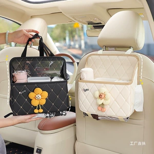 Car Seat Back Storage Bag Hanging Cute Car Storage Box Seat Back Rack Car Tissue Box for Women
