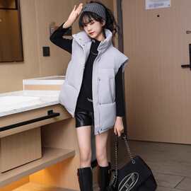 【实拍现货】女童马甲23秋冬少女洋气时髦无袖坎肩加厚羽绒棉马夹