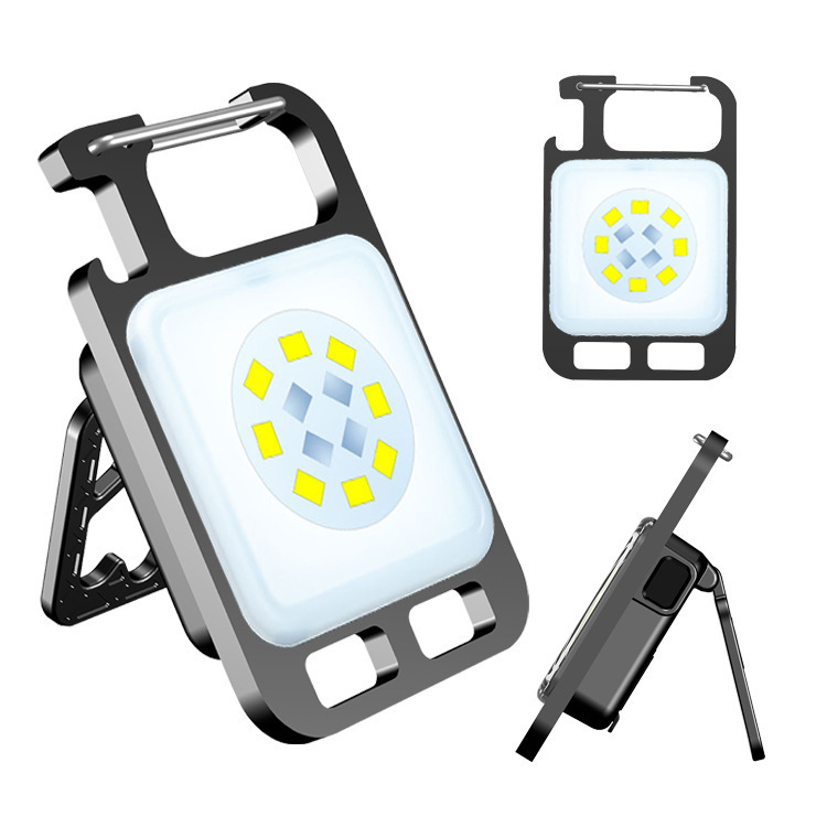 Llavero luz multicolor camping luz multifuncional al aire libre camping portátil coche luz de emergencia succión magnética plegable luz de trabajo