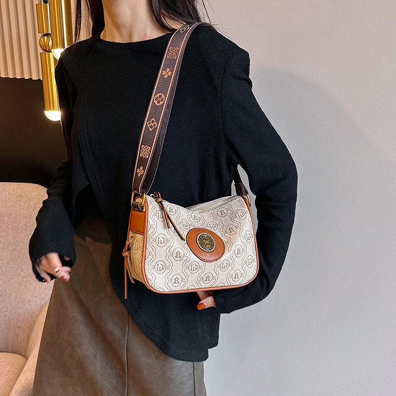 Shoulder Bag for Women New Top Quality Antique Printed Wide Shoulder Strap Small Square Bag Multifunctional Fashion Classic Crossbody Bag_voghion.com