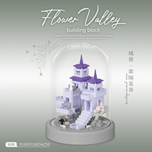 潮乐创微颗粒拼装积木城堡系列CLC7341-7344街景建筑玩具模型摆件