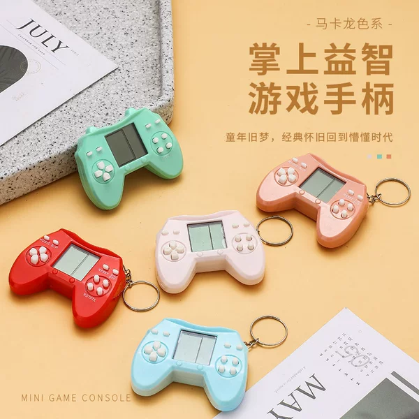 Cross-Border Mini Handheld Game Console, Tetris Game Console, Electronic Game Console, Keychain Pendant