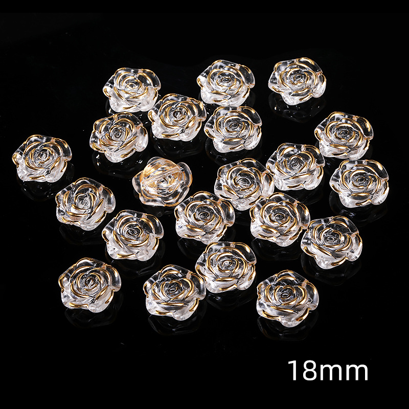 Resalte ABS perla de imitación con agujero beige camelia horquilla joyería accesorios para el cabello perlas de bricolaje al por mayor accesorios Yake