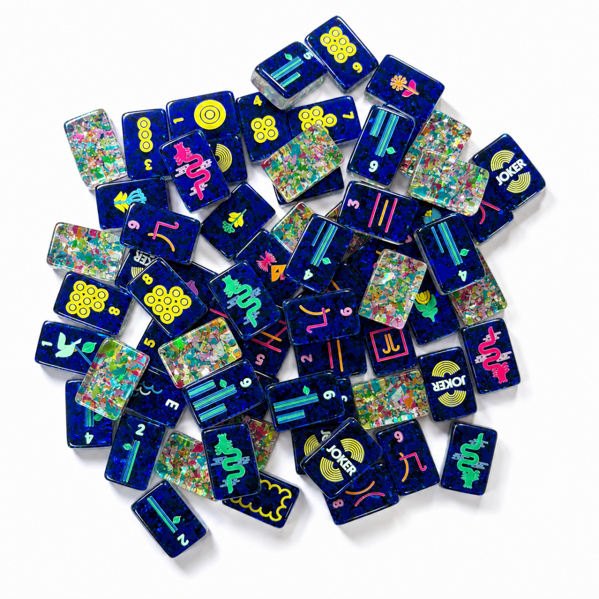 In Stock: Carved Pattern Mahjong Tiles, Shredded Paper Mahjong Tiles, Travel-Sized and Standard Size 160