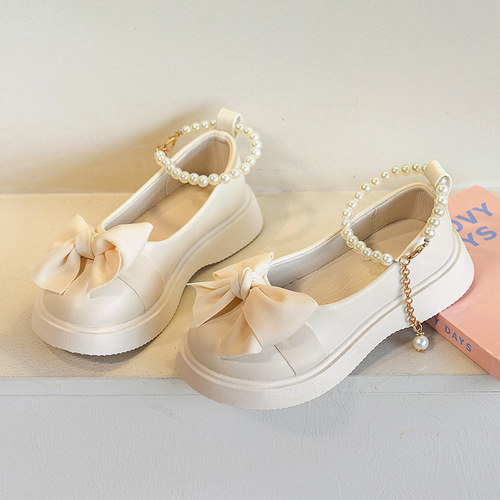 Children's leather shoes for girls, suitable for spring and autumn, little princess casual and versatile student performance shoes, girl princess style, soft soles, children's single shoes