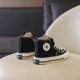 Children's high-top canvas shoes girls' shoes 2024 Spring and Autumn new fashionable breathable boys' white shoes Children's Board Shoes