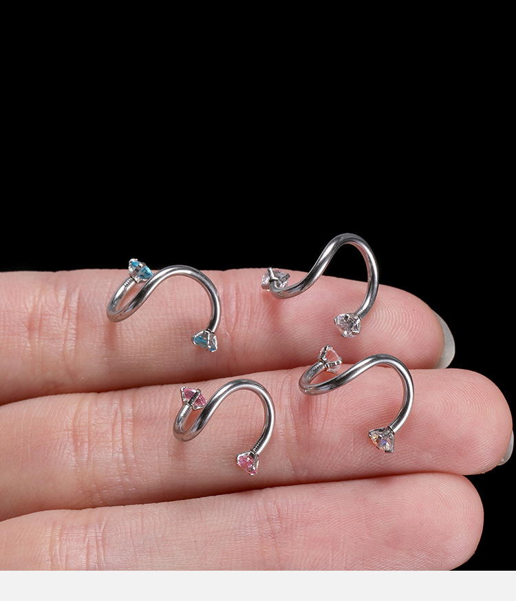 Personalized Round Zircon Stainless Steel Ear Clip for Women - Geometric Exotic Ear Clip Without Ear Holes detail image 8