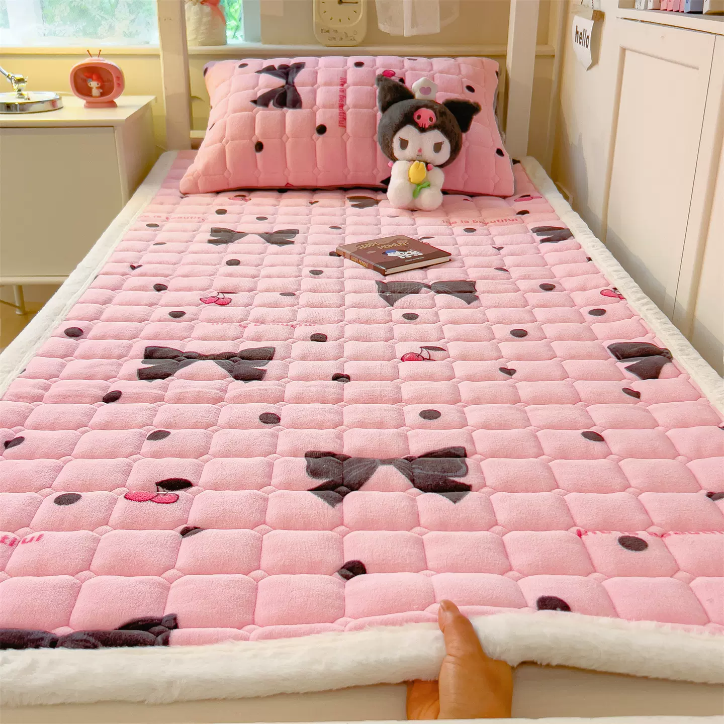 A类牛奶绒学生款夹棉床垫宿舍绒毯垫被褥子宿舍单人加绒床褥垫子