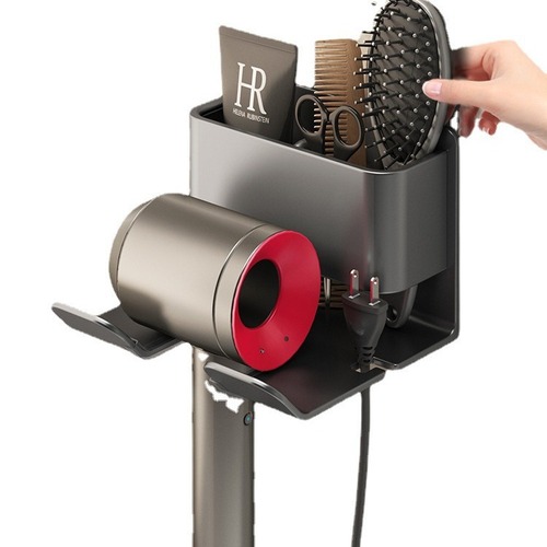 Hair dryer storage rack without punching bathroom wall-mounted hair dryer bracket bathroom hair dryer storage shelf hanger