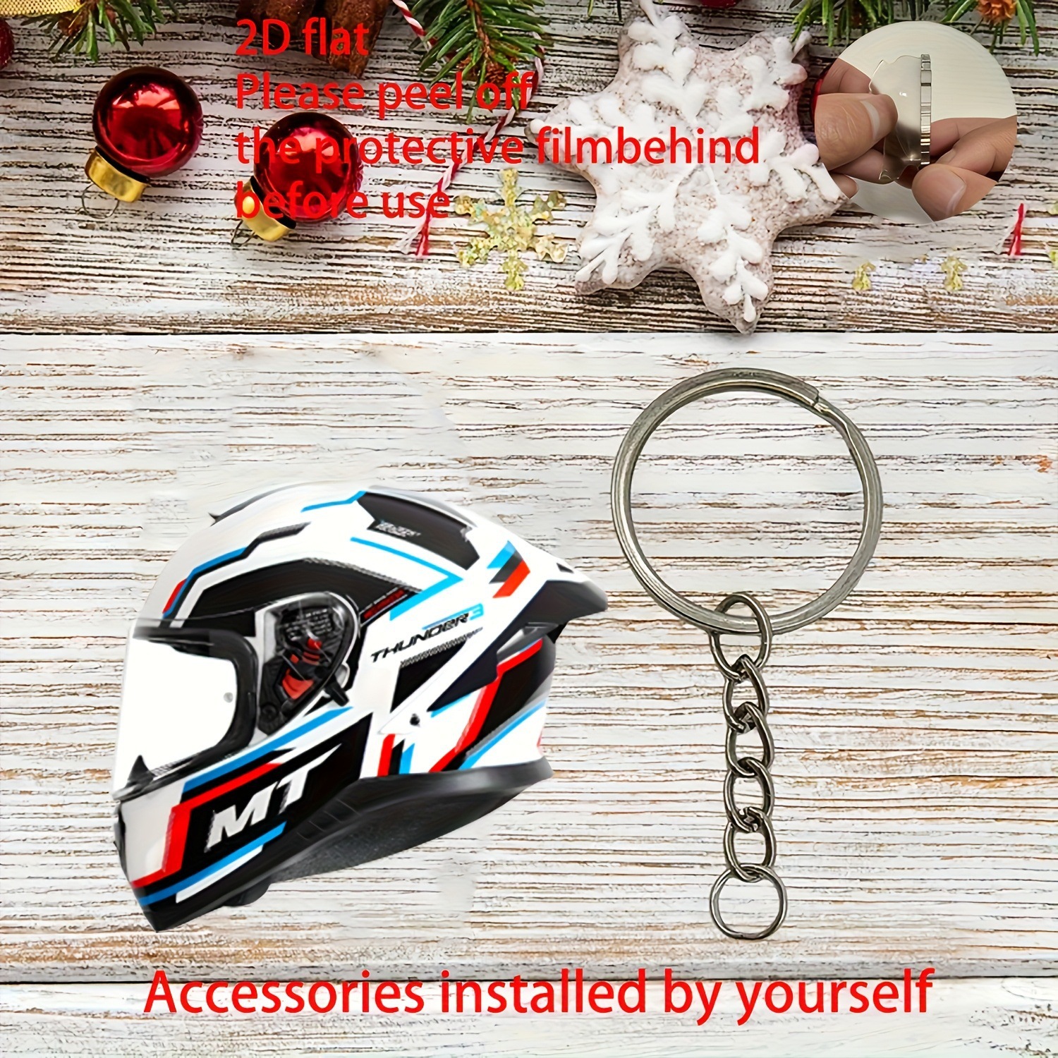 Transfronterizo nuevo acrílico plano dinámico casco llavero para automóviles colgantes de decoración del hogar colgantes