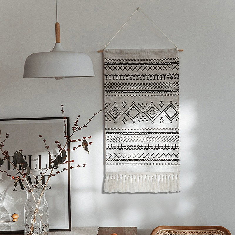 Богемный стиль ручной работы гобелен с кисточками декоративная подвесная Ткань простая студия спальня гостиная фон настенная ткань