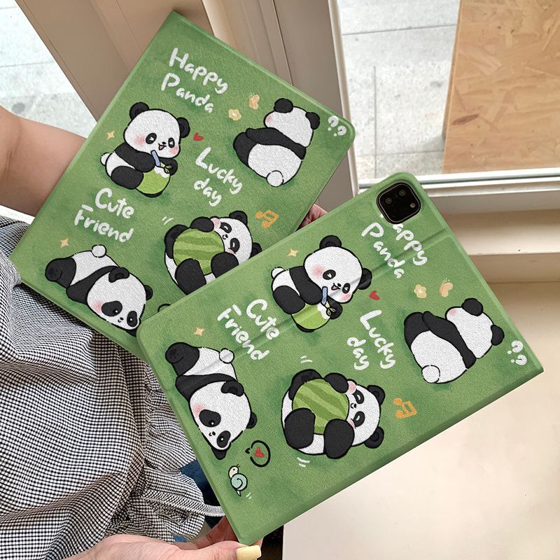 Watermelon Panda Protective Case for 9Th/10Th Generation Tablet, Full Cover Mini6 Case, Air6/5 Book-Style Case, Pro12.9/13