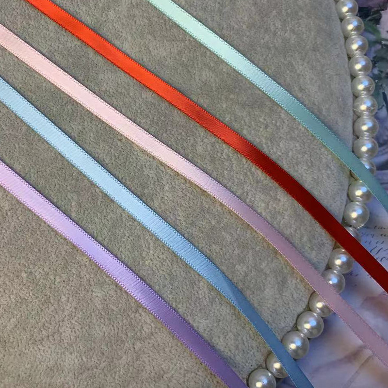 热卖0.6cm1cm双面涤纶带丝带飘带妤纩织带头饰发饰发夹蝴蝶结配件