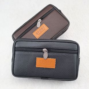 Mobile phone waist bag 7-inch PU horizontal belt running bag mobile phone bag casual running rivers and lakes men's factory wholesale