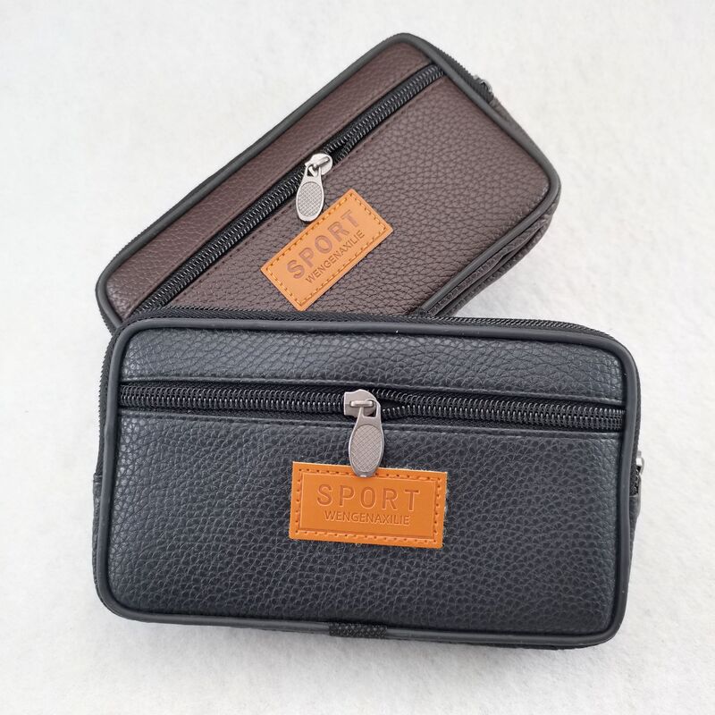 Mobile phone waist bag 7-inch PU horizontal belt running bag mobile phone bag casual running rivers and lakes men's factory wholesale
