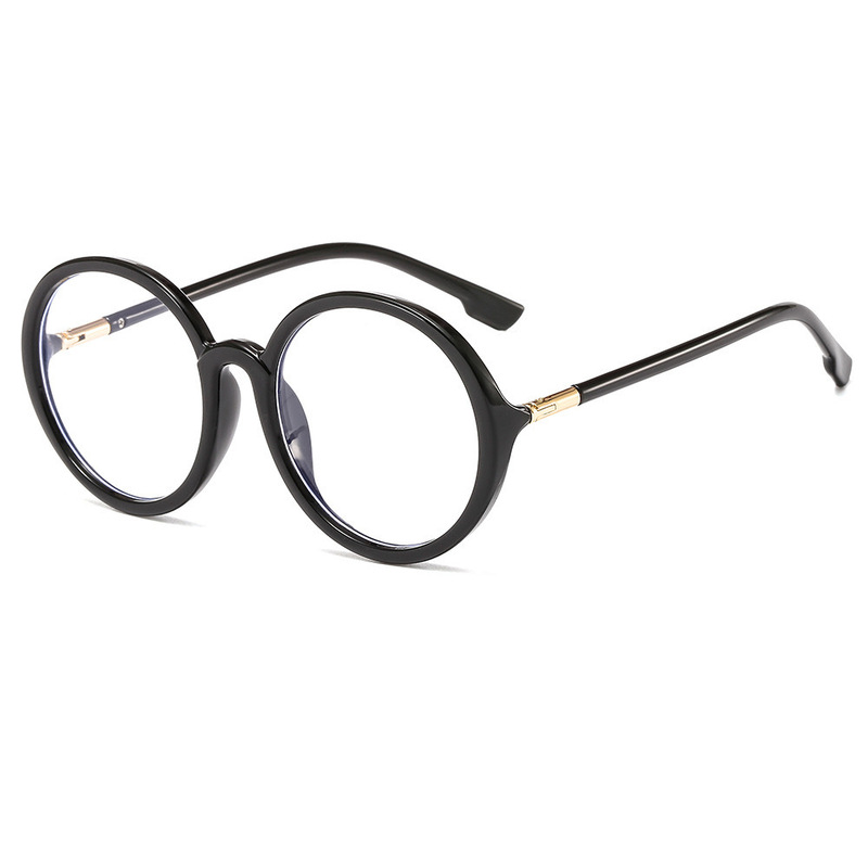 Korean-Style Round Plain Retro Influencer Non-Prescription Glasses for Large Faces, Slimming Eyeglass Frames for Women, Blue Light Blocking, Suitable for Prescription Lenses Korean-Style Round Plain Retro Influencer Non-Prescription Glasses for Large Faces, Slimming Eyeglass Frames for Women, Blue Light Blocking, Suitable for Prescription Lenses