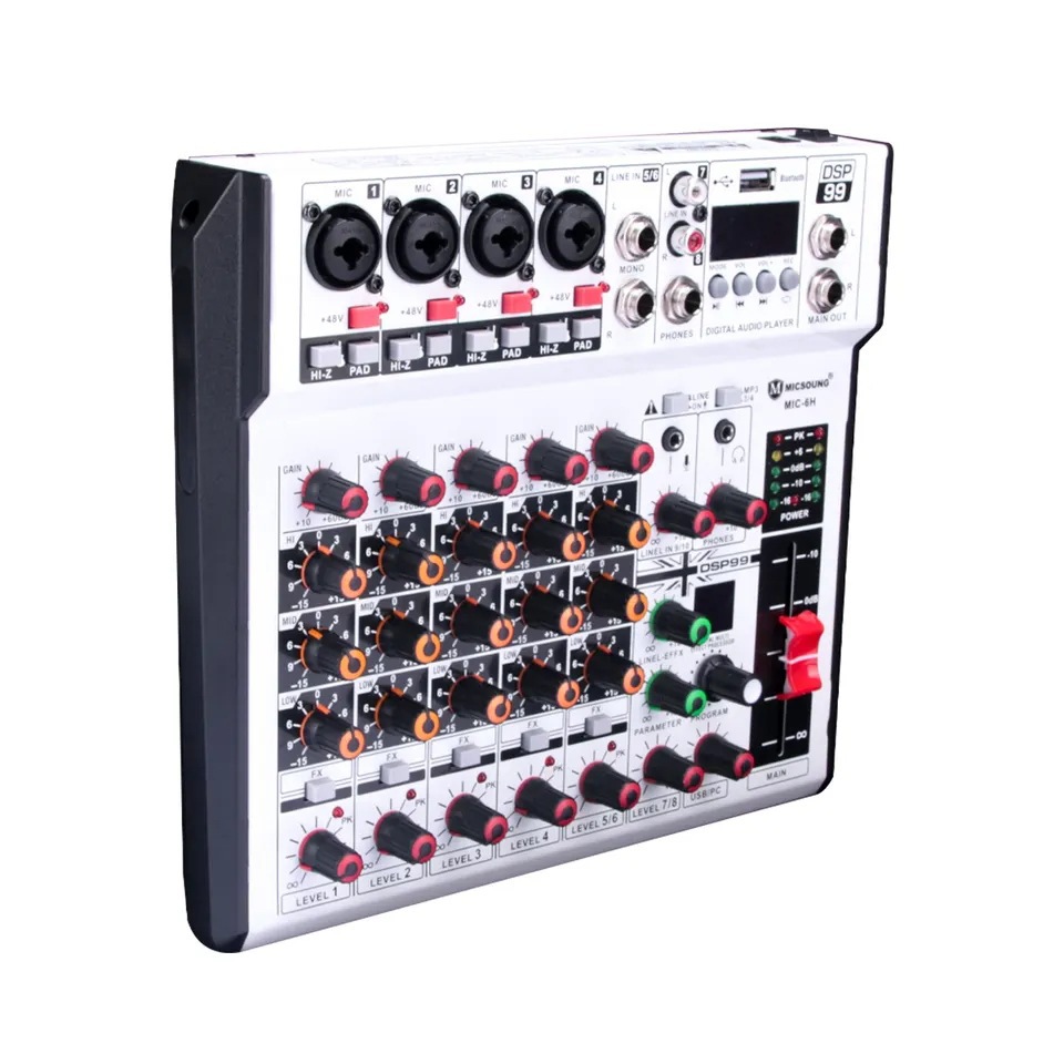 Mezclador de audio de 8 canales consola de mezcla Controlador de DJ mezclador de consola de audio incorporado 99 DSP