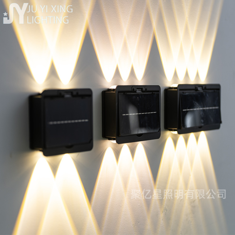 新しいソーラー屋外ウォールランプ上下発光LED防水中庭ヴィラ装飾ホームウォールウォッシャークロスボーダー|undefined