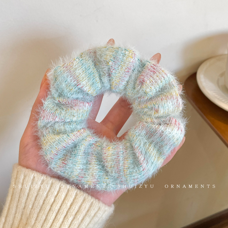 Francés punto de onda gris negro arco de bolas de cabello de bolas de cabello de alta elasticidad correa de cabello joyas de cabello