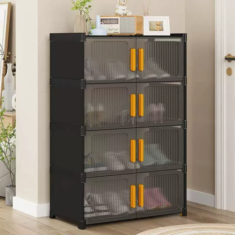 家用收纳柜多层卧室整理储物柜透明鞋柜客厅杂物置物柜防尘鞋架子