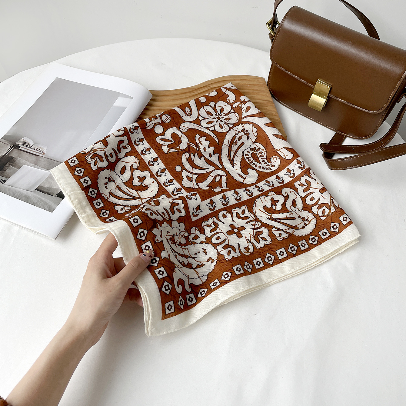 Rz6574-caramel brown / 68*68cm