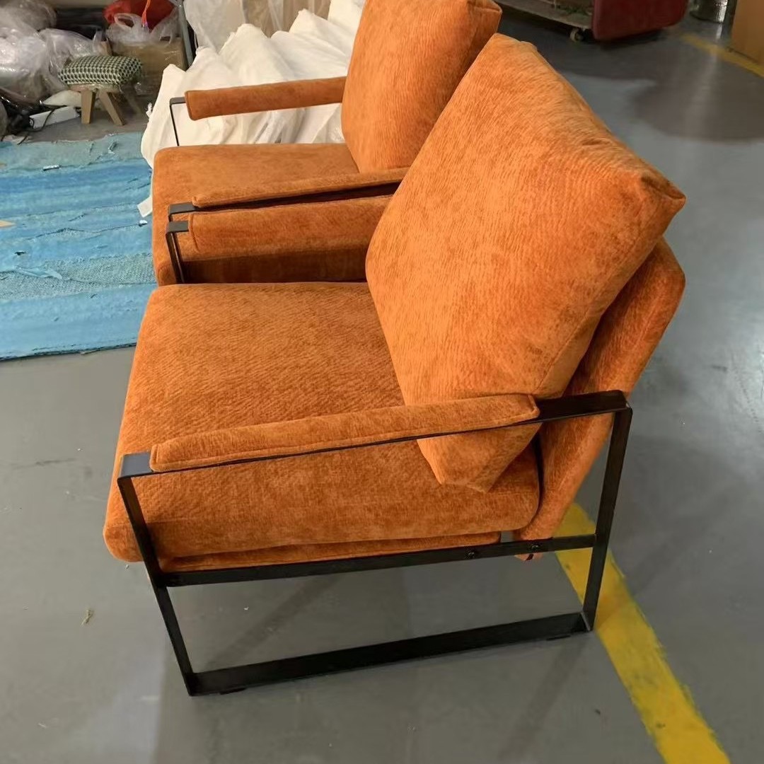 Silla nórdica de sofá individual, sofá perezoso, silla de ocio de hierro de lujo ligero italiano, silla de tigre de sala de estar de apartamento pequeño simple