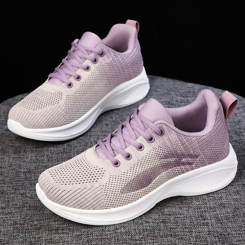 Women's Running Shoes 2026 Casual Soft-Soled Sneakers Breathable Single Shoes Fly-Knit Mesh Shoes Wholesale Dropshipping Sports Shoes Women's Running Shoes 2026 Casual Soft-Soled Sneakers Breathable Single Shoes Fly-Knit Mesh Shoes Wholesale Dropshipping Sports Shoes