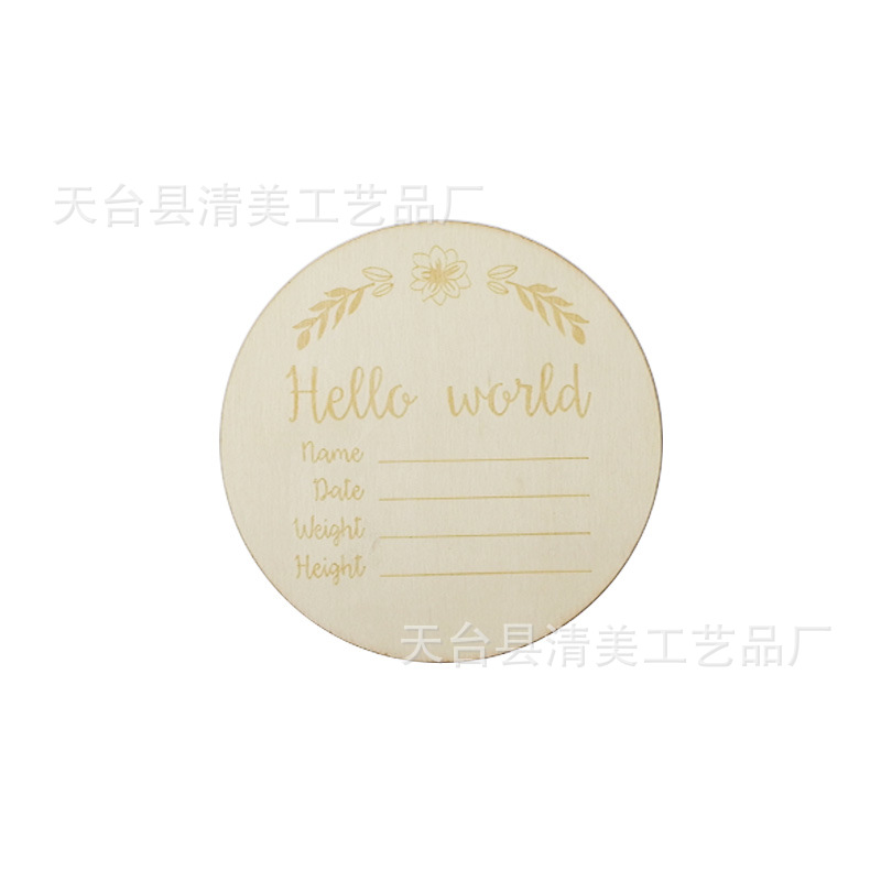 7 Madera grabado láser ronda madera chips de madera decorativa oblea láser 2 cada 14 unidades un paquete