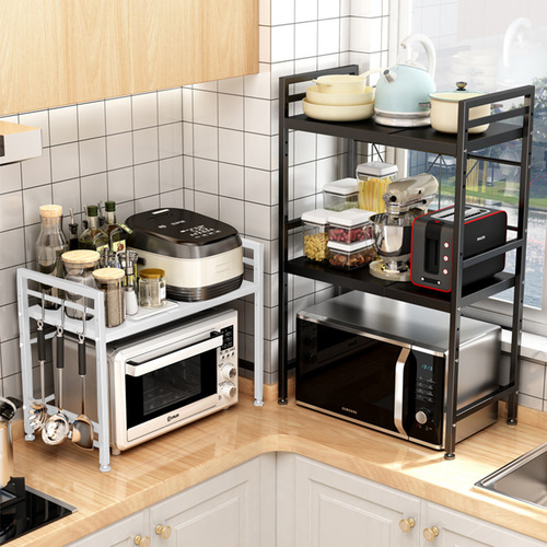 Adjustable microwave shelf multi-layer oven rack floor-standing two-tier rice cooker double-layer storage rack kitchen shelf