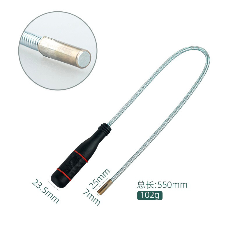 Recogida magnética de dimensión profunda Varilla de imán magnético Varilla de extensión telescópica Herramienta de reparación de automóviles Espejo cuadrado Espejo redondo Cabeza de linterna