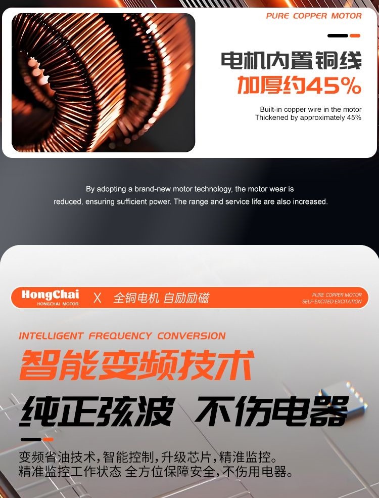 High-power gasoline generator for construction sites, outdoor camping, night markets, variable frequency, fuel-efficient, low-noise, 220V small generator