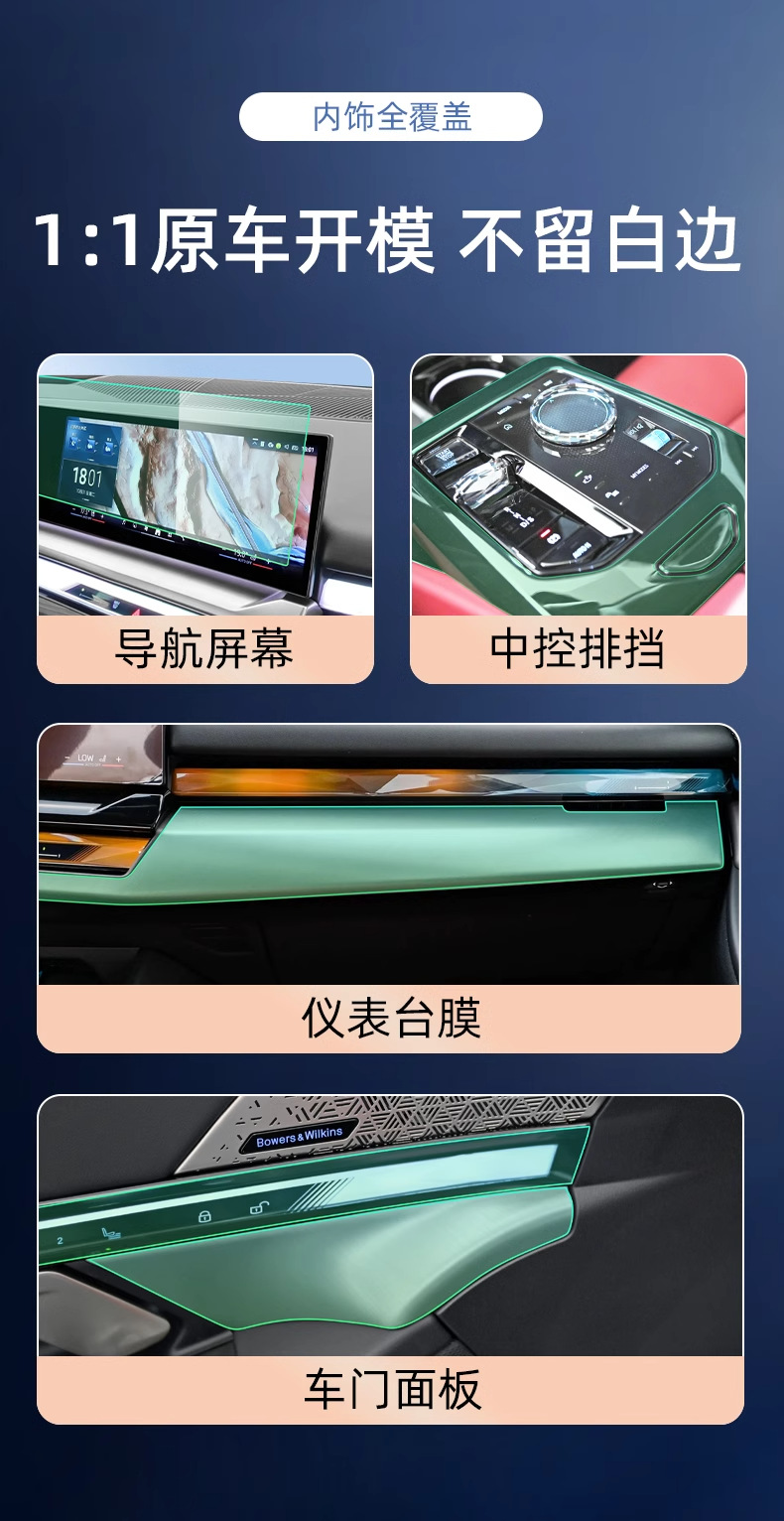 Suitable for 24 BMW 5 Series interior central control protective film 530LI navigation screen tempered film 525 car