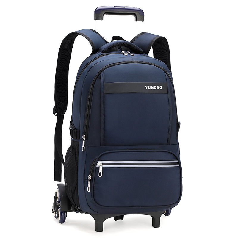 Una pieza de entrega de pescado natural mochila de gran capacidad de seis ruedas escalera estudiante de escuela primaria y secundaria mochila imprimible LOGO