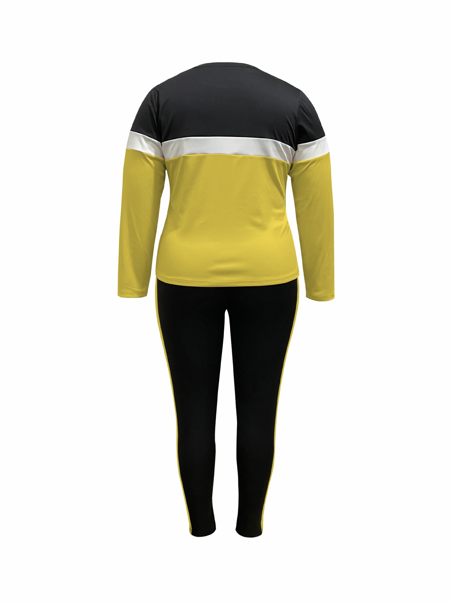 Damen Colour-block Lounge Set Mit Langarm T-shirt Und Jogger_voghion.com