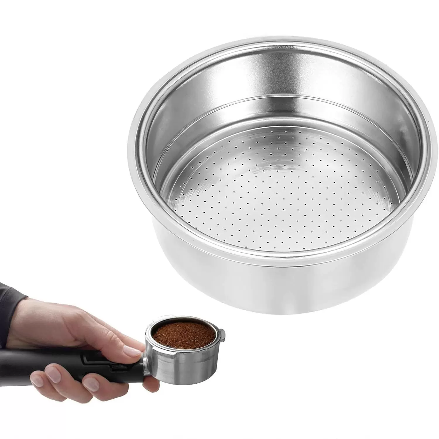 厂家供应咖啡粉碗不锈钢粉槽过滤器粉碗51单双人份58粉碗53盲碗