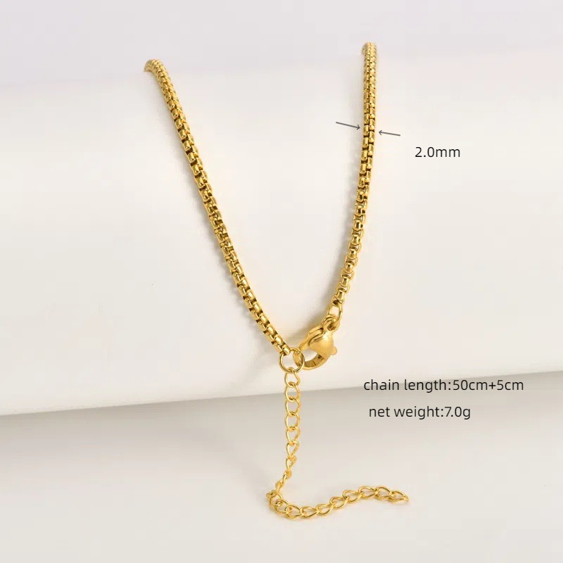 17g Weight Chain Jewelry Making Type 18K Gold Plated Plating Material Chain Necklace Classification 1 Piece Quantity Titanium Steel Material Geometric Pattern All Seasons Season Polished Finish Plating Design Simple Style Style 1 Piece Titanium Steel 18K Gold Plated Polished Chain Necklace Chain Simple Style Geometric 11