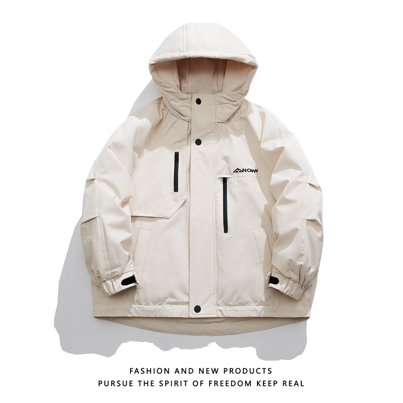 Chaqueta de invierno de hombre de mujer americana casual al aire libre tendencia suelta nueva chaqueta de asalto con capuz chaqueta de hombre
