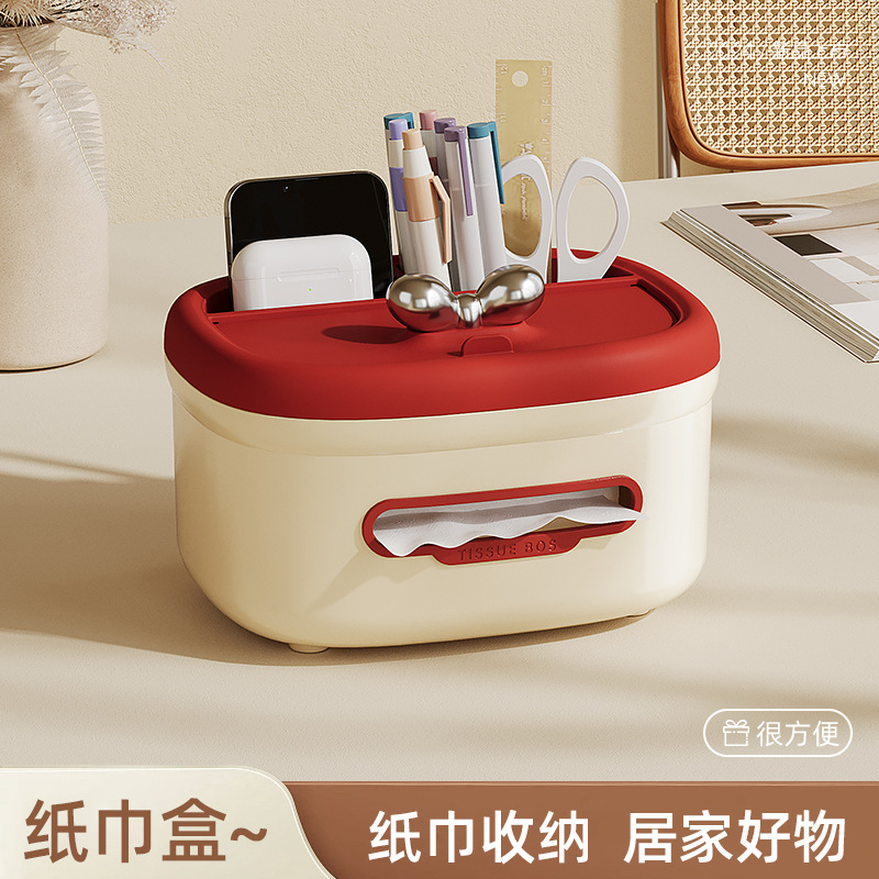 Caja de toallas de escritorio sala de estar creativa de lujo ligera multifuncional almacenamiento caja de toallas de alto valor fábrica de fuente