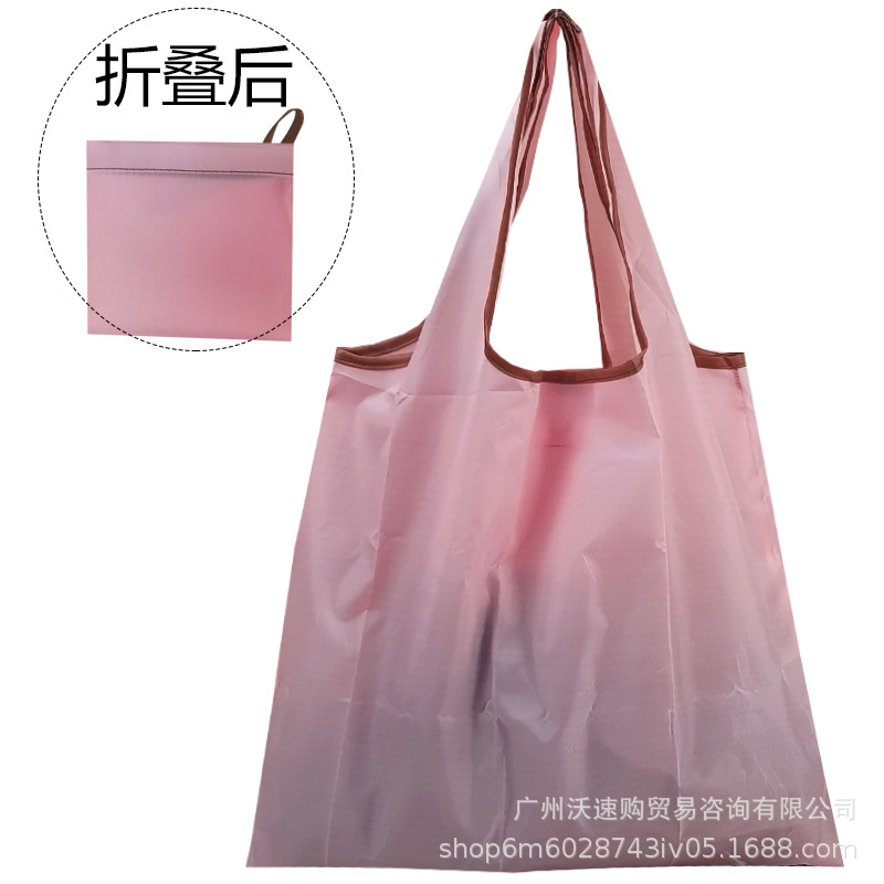 Medio color sólido imprimible LOGOTIPO bolso de color estático bolsa de nylon impermeable bolsa de compras de protección del medio ambiente plegable image 10