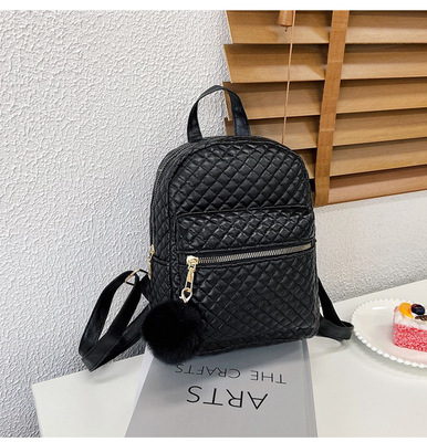 Women&#39;s casual PU Woman bag 2021 new pattern Backpack fashion Quilted Spiraea portable lady travel Student bag