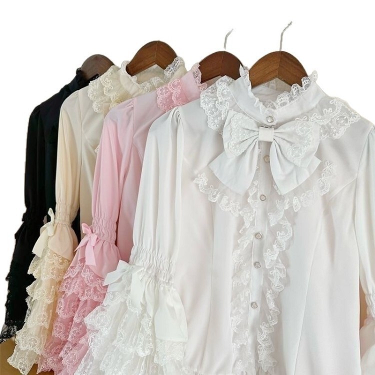 Lolita dress sweet and cute lace shirt for women, doll lolita princess long-sleeve JSK inner shirt top Lolita dress sweet and cute lace shirt for women, doll lolita princess long-sleeve JSK inner shirt top
