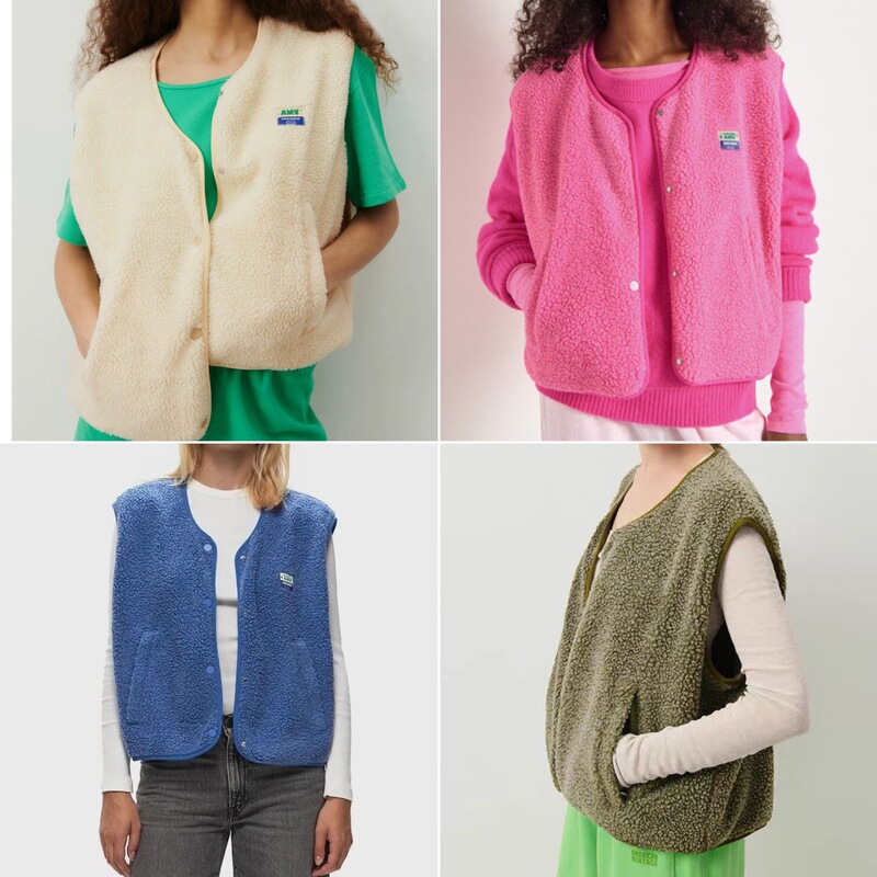 House Spring/Summer Zhang Ruonan's Same Style Colorful Retro Versatile Fleece 7-Color Layered Vest for Women
