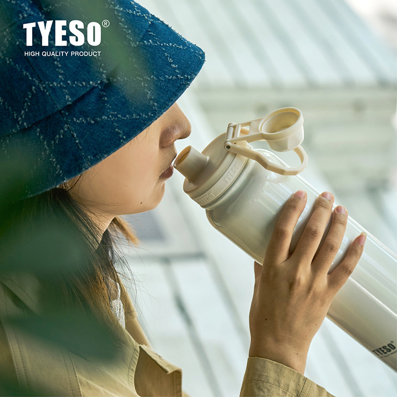 Taisuo 学生スポーツボトル TYESO ポータブルハンドルステンレス鋼ウォーターカップ INS 真空北欧スタイル二重層断熱カップ|undefined